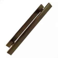 Puxador Bronze 1002 (Claro) 60cm (40cm Entre Furos) Barra Chata Porta Vidro Madeira Port�o