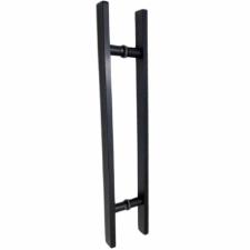 Puxador Preto 80cm (60cm Entre Furos) Barra Chata Porta Vidro Madeira Port�o