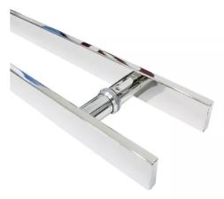 Puxador A�o Inox 304 100cm (1 metro) - (80cm entre furos) Barra Chata Porta Vidro Madeira Port�o