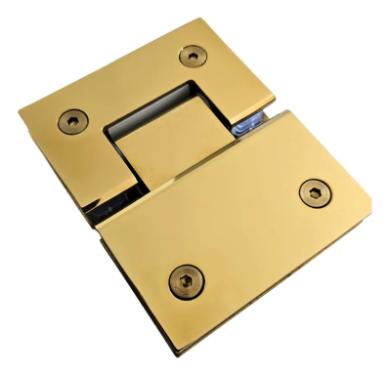 Dobradi�a Dourada Vidro / Vidro 1010 180� modelo Gv48 em A�o Inox 304 - Porta Vidro Box