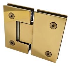 Dobradi�a Dourada Vidro / Vidro 1010 180� modelo Gv48 em A�o Inox 304 - Porta Vidro Box