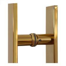 Puxador Dourado 45cm (30cm entre furos) Barra Chata A�o Inox 304 Porta Vidro Madeira Port�o