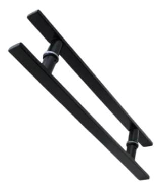 Puxador A�o Inox 304 Preto 120cm (1,20 metros) - (1 metro entre furos) Barra Chata Porta Vidro Madeira Port�o