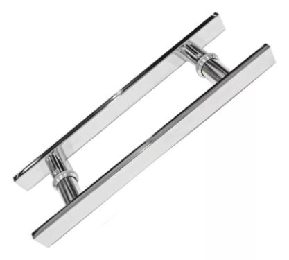 Puxador A�o Inox 304 60cm (40cm entre furos) Barra Chata Porta Vidro Madeira Port�o