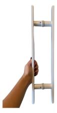 Puxador A�o Inox 304 Branco 120cm (1,20 metros) - (1 metro entre furos) Barra Chata Porta Vidro Madeira Port�o