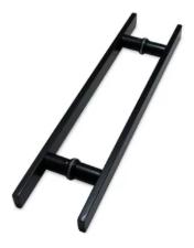 Puxador Inox 304 Preto 80cm (60cm entre furos) Barra Chata Porta Vidro Madeira Port�o