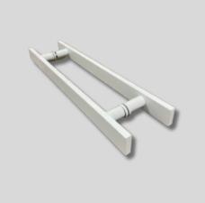 Puxador A�o Inox 304 Branco 80cm (60cm entre furos) Barra Chata Porta Vidro Madeira Port�o