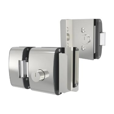 Fechadura El�trica p/ Porta (Vidro/Vidro) A�o Inox - AGL PV200R2i - Abertura Interna