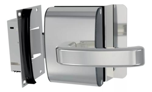 Fechadura El�trica p/ Porta de (Vidro/Alvenaria) A�o Inox - AGL PV200R1E - Abertura Externa