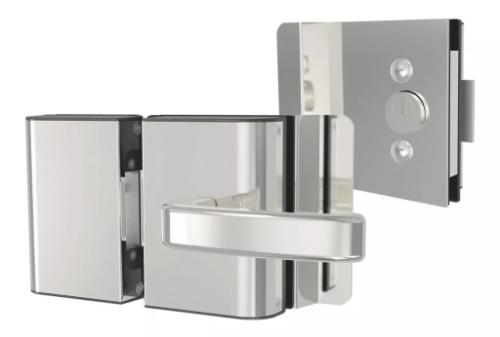 Fechadura El�trica p/ Porta (Vidro/Vidro) A�o Inox - AGL PVR2E - Abertura Externa