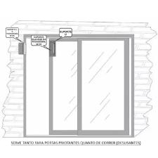 Suporte Fechadura Eletro�m� PV Cromado Encaixe Vidro Al150 At� Al200 AGL - Magn�tico