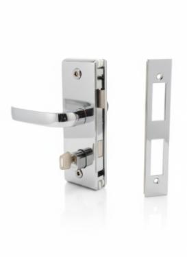 Kit Fechadura 1520TA Ma�aneta Cromada Vidro/Alvenaria Portas Pivotantes Vidro Temperado Forte Ferragens