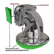 Prendedor Trava Portas Magn�tico Adesivo Prata (Cromado) Fixador p/ Vidro Alum�nio ACM Ferro