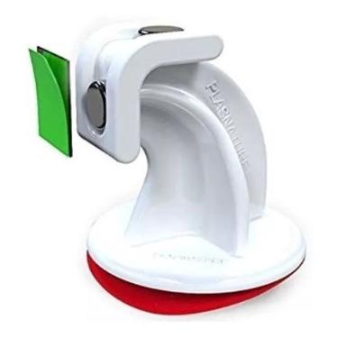 Prendedor Trava Portas Magn�tico Adesivo Branco Fixador p/ Vidro Alum�nio ACM Ferro