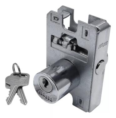 Miolo 1520 Redondo Cromado Cilindro 2 Chaves p/ Fechadura Porta Pivotante Vidro