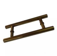 Puxador Bronze 1002 (Mais Claro) 30cm (20cm Entre Furos) Tubular Redondo Porta Vidro Madeira Port�o