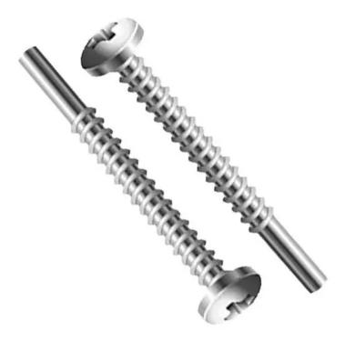 Kit Caixa c/ 500 Parafusos 4,8x32 Phillips Ponta Piloto Cabe�a Panela p/ Esquadria PAR428 - New Fix