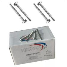 Kit Caixa c/ 500 Parafusos 4,8x32 Phillips Ponta Piloto Cabe�a Panela p/ Esquadria PAR428 - New Fix