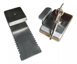 Fechadura Press�o / Encaixe FC1 p/ Porta Vidro Correr A�o Inox Escovado