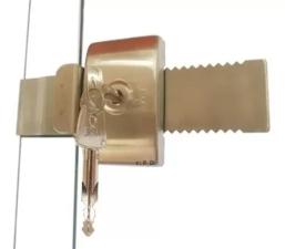 Fechadura Press�o / Encaixe FC1 p/ Porta Vidro Correr A�o Inox Escovado