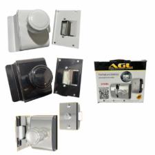 Fechadura El�trica p/ Porta (Vidro/Alvenaria) PRETA - AGL PV200R1i - Abertura Interna