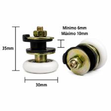 Kit c/ 100 Roldanas 1125R Porta De Correr Vidro 8 e 10mm Suporte Inteiri�o Refor�ada