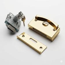 Kit Fechadura Blindex 3530 Dourada (1510fF) Vidro Alvenaria Kit10