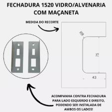 Fechadura Ma�aneta Recorte 1520 Vidro/Alvenaria Cromada MM - Porta Blindex