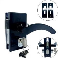 Fechadura Ma�aneta Recorte 1520 Vidro/Alvenaria Preta MM - Porta Blindex