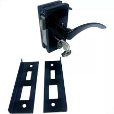 Fechadura Ma�aneta Recorte 1520 Vidro/Alvenaria Preta MM - Porta Blindex