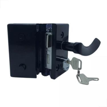 Fechadura Ma�aneta Recorte 1520 Vidro/Vidro Preta MM - Porta Blindex