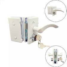 Fechadura Ma�aneta Recorte 1520 Vidro/Vidro Branca MM - Porta Blindex