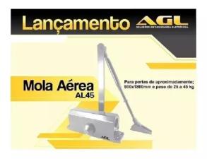 Mola A�rea AGL AL45 CINZA -  For�a 2 p/ Portas At� 45kg Madeira Alum�nio A�o Ferro Vidro