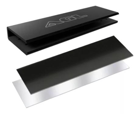 Suporte Fechadura Eletro�m� PV Preto Encaixe Vidro Al150 At� Al200 AGL - Magn�tico