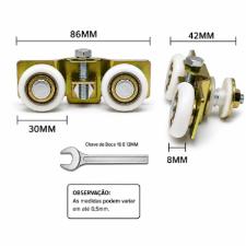 Kit c/ 10 Roldanas Dupla 1125DR Regulagem Brock 8 e 10mm Refor�ada Porta Vidro Peso