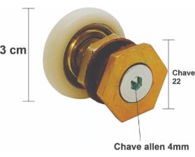 Kit c/ 100 Roldanas Exc�ntricas p/ Box 1125E Porta Vidro Box Banheiro Janela Blindex