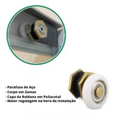 Kit c/ 10 Roldanas Exc�ntricas p/ Box 1125E Porta Vidro Box Banheiro Janela Blindex