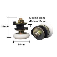 Kit c/ 10 Roldanas Regulagem 1125R p/ Janela Porta Vidro Blindex 8 e 10mm