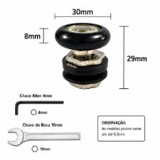 Kit c/ 4 Roldanas Excentricas p/ Box 1125E Multimetais 6 e 8mm Porta Vidro Banheiro Janela Blindex