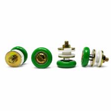Kit c/ 100 Roldanas 1125R Verde Porta De Correr / Janela Vidro 8 e 10mm Refor�ada