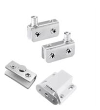 Kit c/ 10 Kits Mini Dobradi�as p/ Vitrine / Rack com Im� Vidros 4 a 8mm