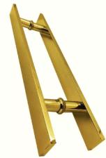 Puxador Dourado 60cm (40cm entre furos) Barra Chata A�o Inox 304 Porta Vidro Madeira Port�o