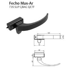 Fecho Maxim-ar Alavanca Udinese Fec009 735d Suprema Preto S/ CTF