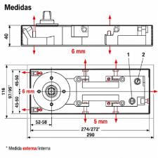 Mola Hidr�ulica Dormakaba BTS-60T Original Dorma Piso Porta Vidro Blindex