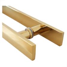 Puxador Dourado 100cm (80cm entre furos) Barra Chata A�o Inox 304 Porta Vidro Madeira Port�o