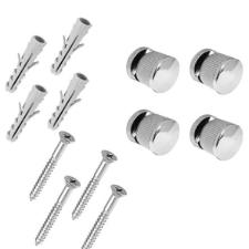 Kit c/ 4 Finessons (Bot�o Frances) em ABS Cromado + Parafusos p/ Espelhos e Vidros