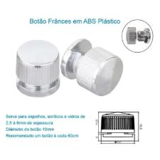 Kit c/ 4 Finessons (Bot�o Frances) em ABS Cromado + Parafusos p/ Espelhos e Vidros