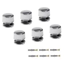 Kit c/ 6 Finessons (Bot�o Frances) em ABS Cromado + Parafusos p/ Espelhos e Vidros