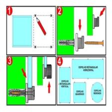 Kit c/ 8 Finessons (Bot�o Frances) em ABS Cromado + Parafusos p/ Espelhos e Vidros