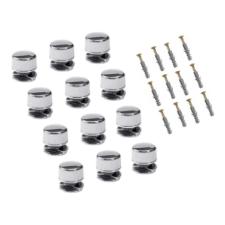 Kit c/ 12 Finessons (Bot�o Frances) em ABS Cromado + Parafusos p/ Espelhos e Vidros